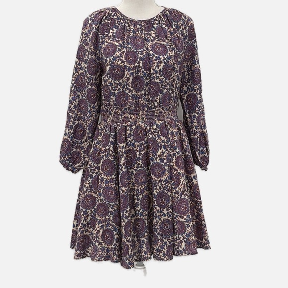 J. Crew Palermo 100% Linen Smocked Waist Dress in Floral Bouquet - NEW - Small - Picture 2 of 9